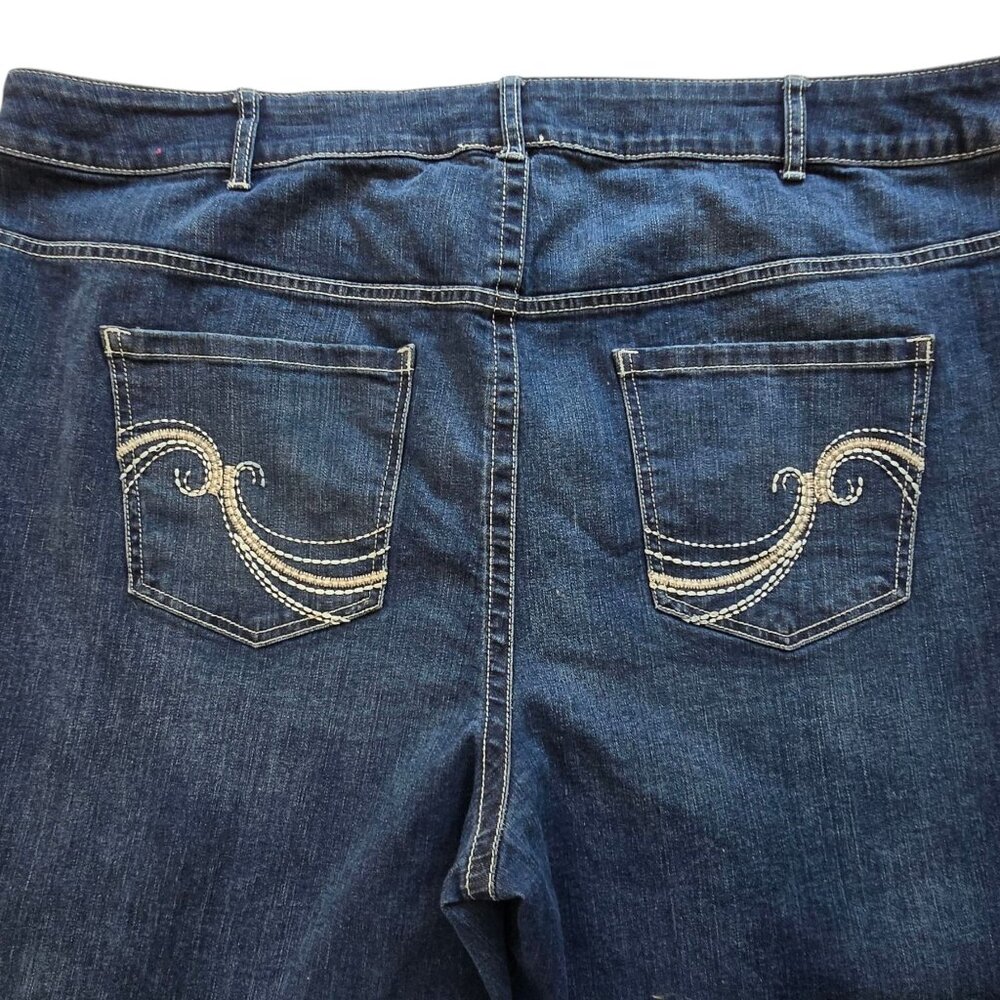 Lane Bryant Genius Fit Skinny Jeans Dark Wash Distressed Plus Size 28 Average - Picture 5 of 14
